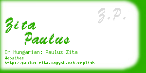 zita paulus business card